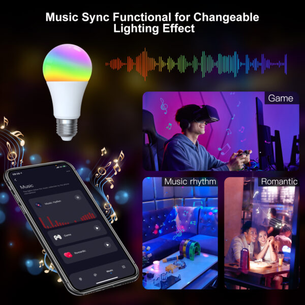 MOES ZigBee Smart LED Light Bulb Energy Efficient E27 Dimmable RGB White Color Lamp 806Lm 9W 90-250V - Image 8
