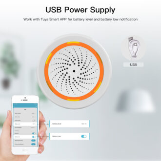 WIFI 90dB Loud Alarm with 18 Alarm Ringtones