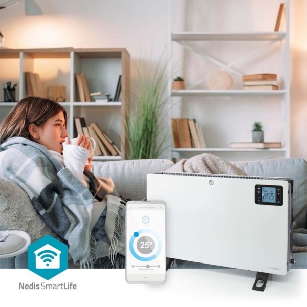 Nedis SmartLife Convection Heater | Wi-Fi | 200mm0 W | 3 Heat Settings | LCD | 5 - 37C | Adjustable thermostat | White - Image 7