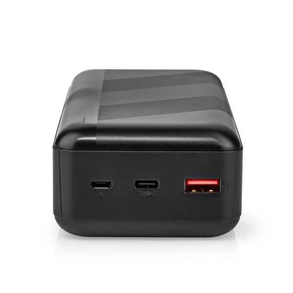 Nedis Powerbank | 30000 mAh | 1.5 / 2.0 / 3.0 A | Number of outputs: 2 | Output connection: 1x USB-A / 1x USB --C | Input connection: 1x Micro USB / 1x USB-C | PD3.0 20W | Lithium-Polymer - Image 2