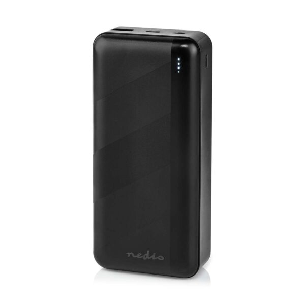 Nedis Powerbank | 30000 mAh | 1.5 / 2.0 / 3.0 A | Number of outputs: 2 | Output connection: 1x USB-A / 1x USB --C | Input connection: 1x Micro USB / 1x USB-C | PD3.0 20W | Lithium-Polymer