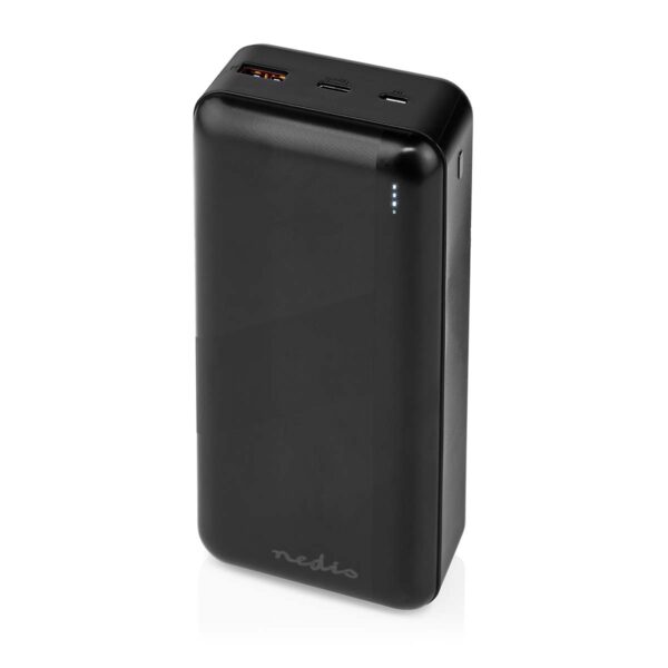 Nedis Powerbank | 30000 mAh | 1.5 / 2.0 / 3.0 A | Number of outputs: 2 | Output connection: 1x USB-A / 1x USB --C | Input connection: 1x Micro USB / 1x USB-C | PD3.0 20W | Lithium-Polymer - Image 5