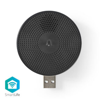 Nedis SmartLife Chime | 433 MHz | Accessory for: WIFICDP10GY / WIFICDP30WT / WIFICDP40CWT | USB Powered | 4 Sounds | 5 V DC | Adjustable volume | Black