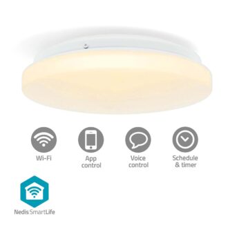 Nedis SmartLife Ceiling Light | Wi-Fi | RGB / Warm to Cool White | Round | Diameter: 260 mm | 1820 lm | 2700 - 6500 K | IP44 | Energy class: F | Android / IOS