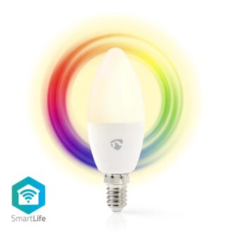 Nedis SmartLife Full Colour LED Bulb | Wi-Fi | E14 | 470 lm | 4.9 W | RGB / Warm to Cool White | 2700 - 6500 K | Android / IOS | Candle | 1 pcs