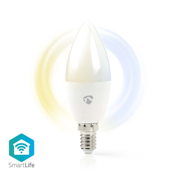 Nedis SmartLife LED Bulb | Wi-Fi | E14 | 470 lm | 4.9 W | Warm to Cool White | 2700 - 6500 K | Android / IOS | Candle | 1 pcs