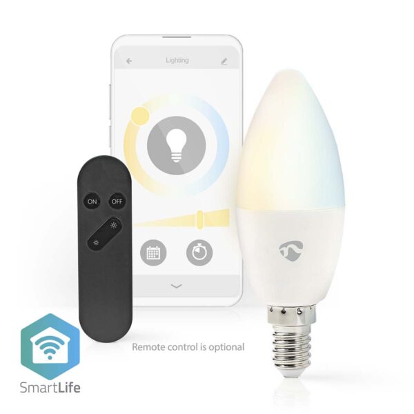 Nedis SmartLife LED Bulb | Wi-Fi | E14 | 470 lm | 4.9 W | Warm to Cool White | 2700 - 6500 K | Android / IOS | Candle | 1 pcs - Image 5