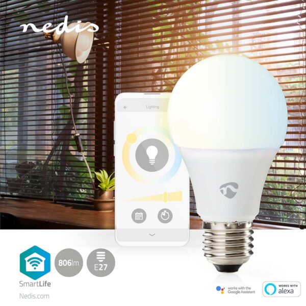 Nedis SmartLife LED Bulb | Wi-Fi | E27 | 806 lm | 9 W | Warm to Cool White | 2700 - 6500 K | Android / IOS | Bulb | 1 pcs - Image 4