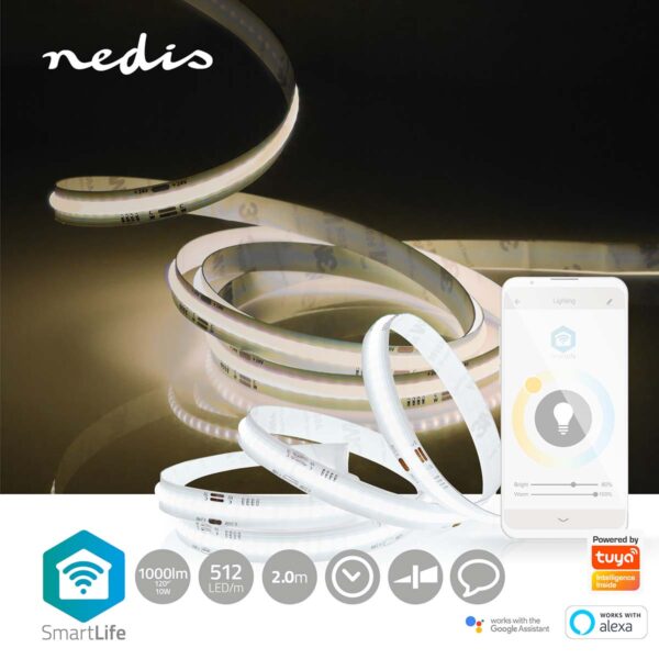 Nedis SmartLife LED Strip | Wi-Fi | Warm to Cool White | COB | 2.00 m | IP20 | 2700 - 6500 K | 1000 lm | Android / IOS - Image 7