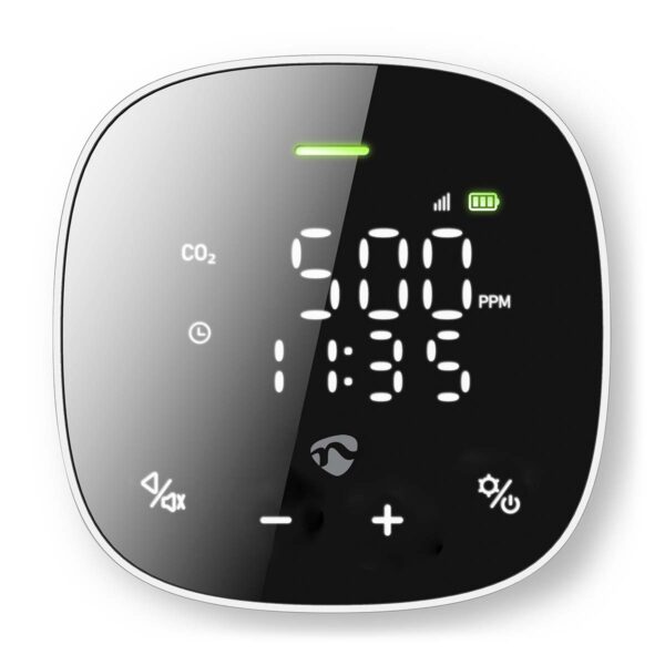 Nedis SmartLife Air Quality Monitor | Wi-Fi | Including display | Carbon Dioxide (CO2) / Humidity / Temperature | Android / IOS | Black / White - Image 2