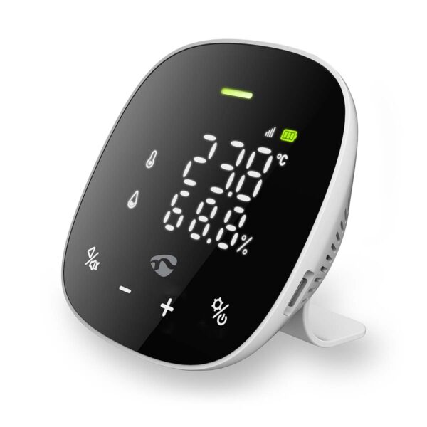 Nedis SmartLife Air Quality Monitor | Wi-Fi | Including display | Carbon Dioxide (CO2) / Humidity / Temperature | Android / IOS | Black / White - Image 6