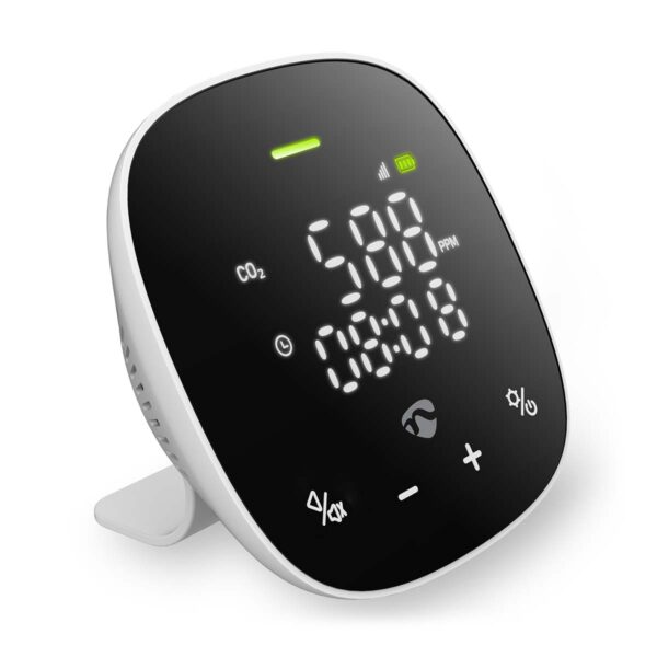 Nedis SmartLife Air Quality Monitor | Wi-Fi | Including display | Carbon Dioxide (CO2) / Humidity / Temperature | Android / IOS | Black / White - Image 7