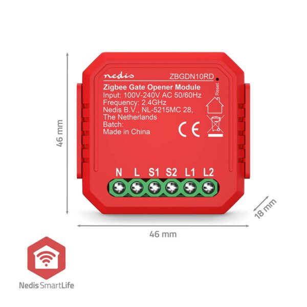Nedis SmartLife Power Switch | Zigbee 3.0 | 2.5 W | Garage Door / Terminal Connection | App available for: Android / IOS - Image 8