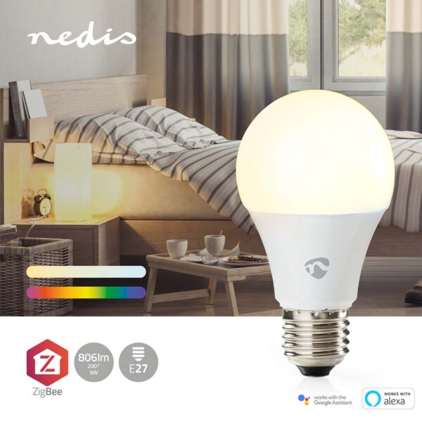 Nedis SmartLife Full Colour LED Bulb | Zigbee 3.0 | E27 | 806 lm | 9 W | RGB / Warm to Cool White | 220mm0 - 6500 K | Android / IOS | Bulb | 1 pcs - Image 4