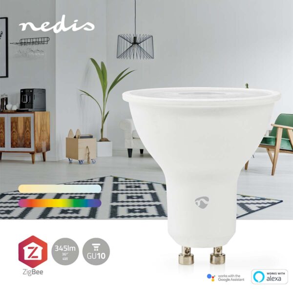 Nedis SmartLife Full Colour LED Bulb | Zigbee 3.0 | GU10 | 345 lm | 4.7 W | RGB / Warm to Cool White | 220mm0 - 6500 K | Android / IOS | Spot | 1 pcs - Image 5