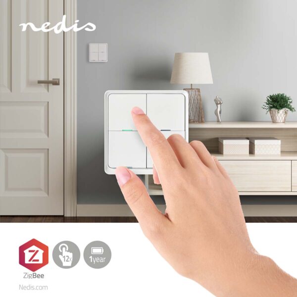 Nedis SmartLife Wall Switch | Zigbee 3.0 | Wall Mount | Android / IOS | Plastic | White - Image 9