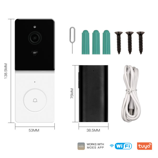Doorbell Deal - MOES Tuya Smart  Video Doorbell | Wi-Fi | Bluetooth/Zigbee Gateway | 128 GB microSD I Alarm Package - Image 2