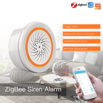 Zigbee 90dB Loud Alarm with 18 Alarm Ringtones