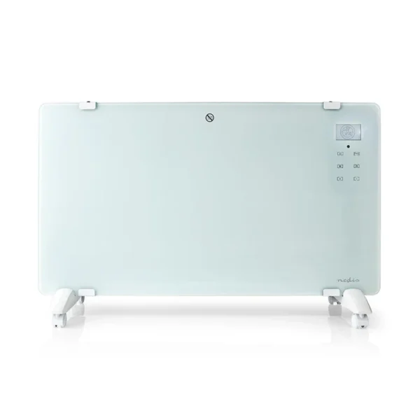 Nedis SmartLife Convection Heater | Wi-Fi | Suitable for bathroom | Glass Panel | 2000 W | 2 Heat Settings | LED | 15 - 35 °C | Adjustable thermostat | White