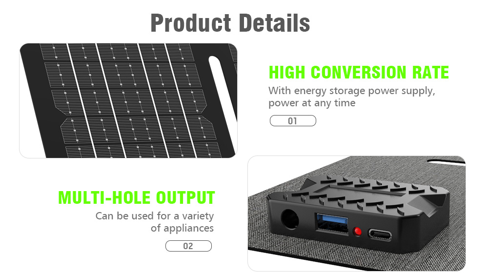 Pemsmart YT40W Portable Solar Panel with 3 Outputs, 18V DC/USB/Type-C PD30W, 3.3LB Light Weight & Foldable Monocrystalline Solar Charger for Phones, Power Banks, Power Station, Generator, Camping Trip - Image 4