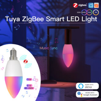 Pemsmart ZigBee Smart E14 Candle LED Light Candle Bulb 5W RGBCCT 2200-6500K Alexa Google Voice Control