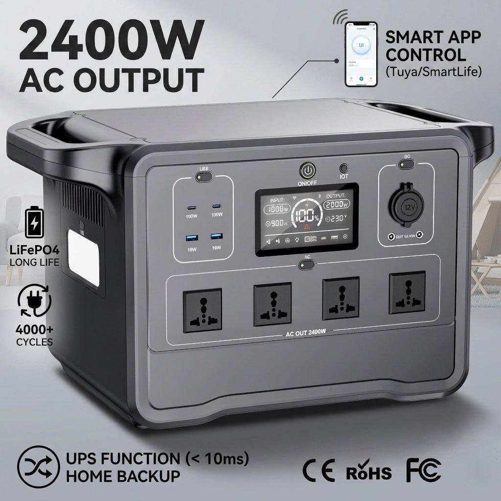 Pemsmart DPS-2400 Portable Power Station - 2400W, 2662.4Wh LiFePO4 - Image 6
