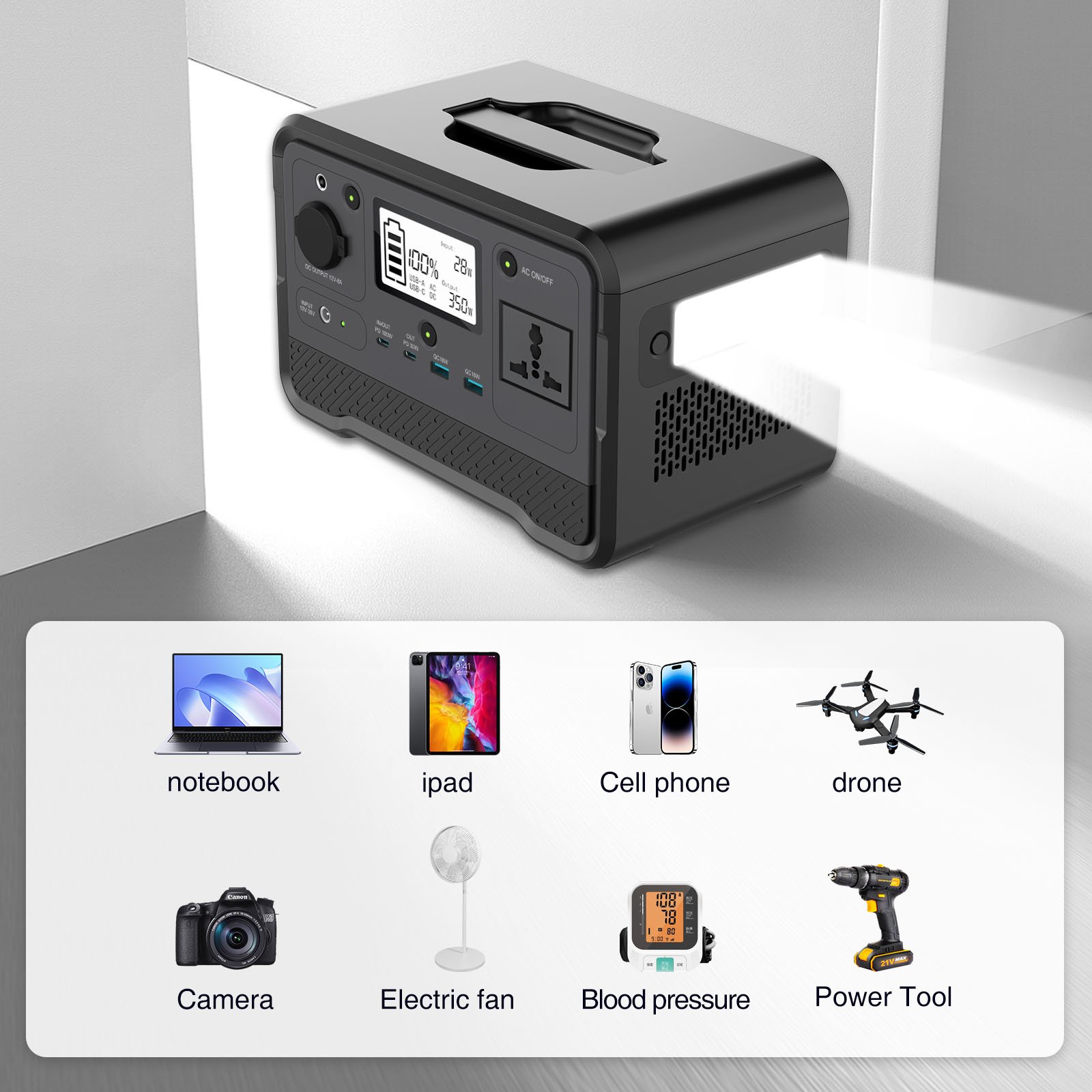 Pemsmart DPS-350D Portable Power Station - 350W, 297.6Wh LiFePO4 - Image 8