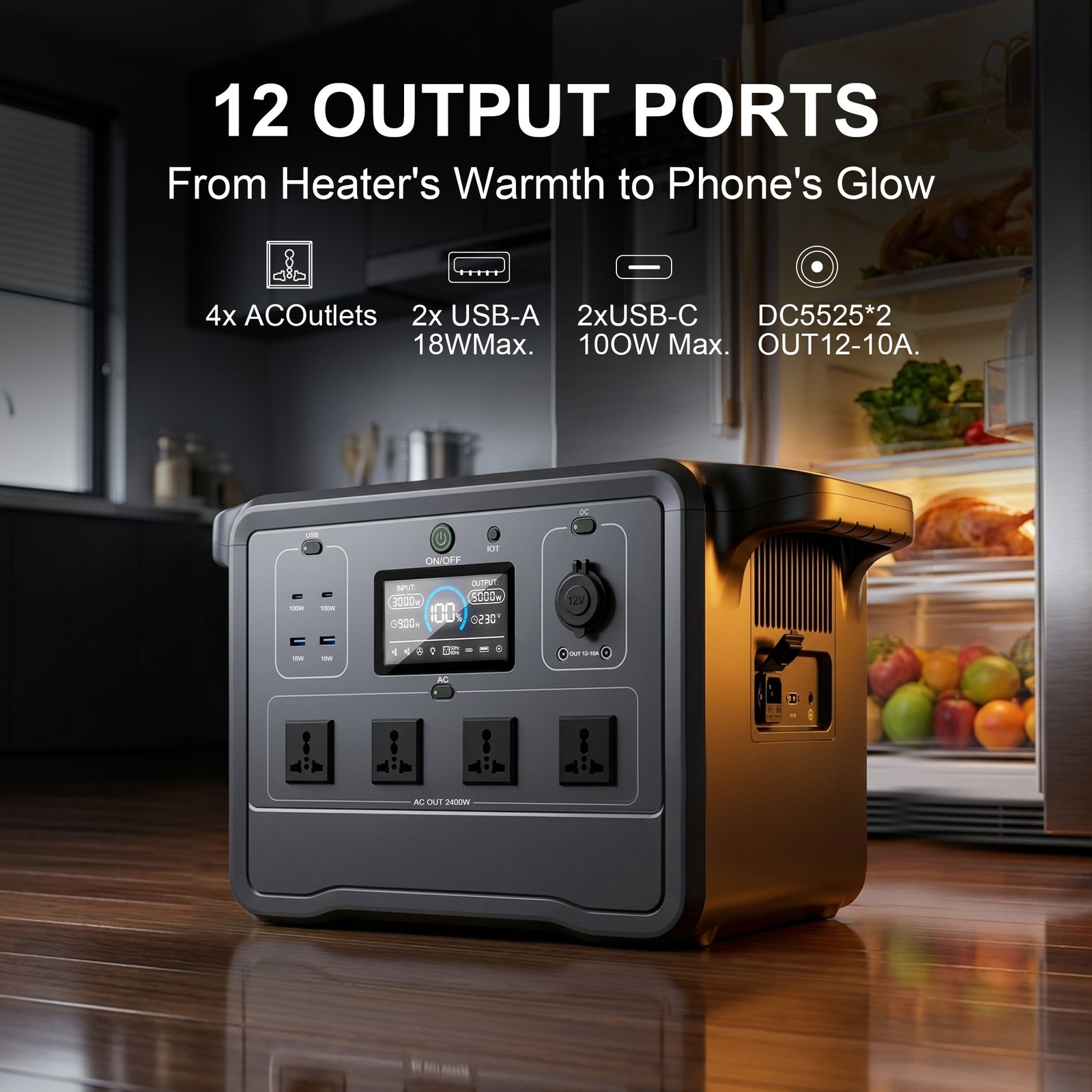 Pemsmart DPS-2400 Portable Power Station - 2400W, 2662.4Wh LiFePO4 - Image 7