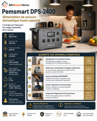 Pemsmart DPS-2400 Portable Power Station - 2400W, 2662.4Wh LiFePO4