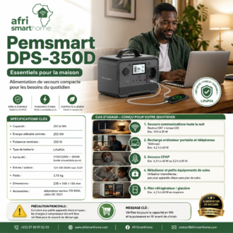 Pemsmart DPS-350D Portable Power Station - 350W, 297.6Wh LiFePO4
