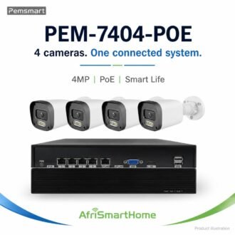 Pemsmart PEM-7404-POE: Four-camera connected security system (product illustration)