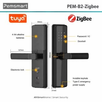 Pemsmart PEM-B2-Zigbee: Lock dimensions and battery access